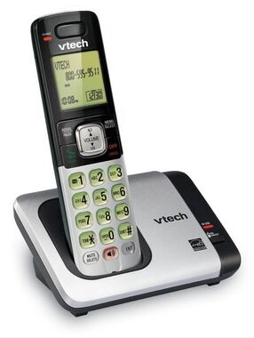 Cordless Phone with Base - Silver/Black